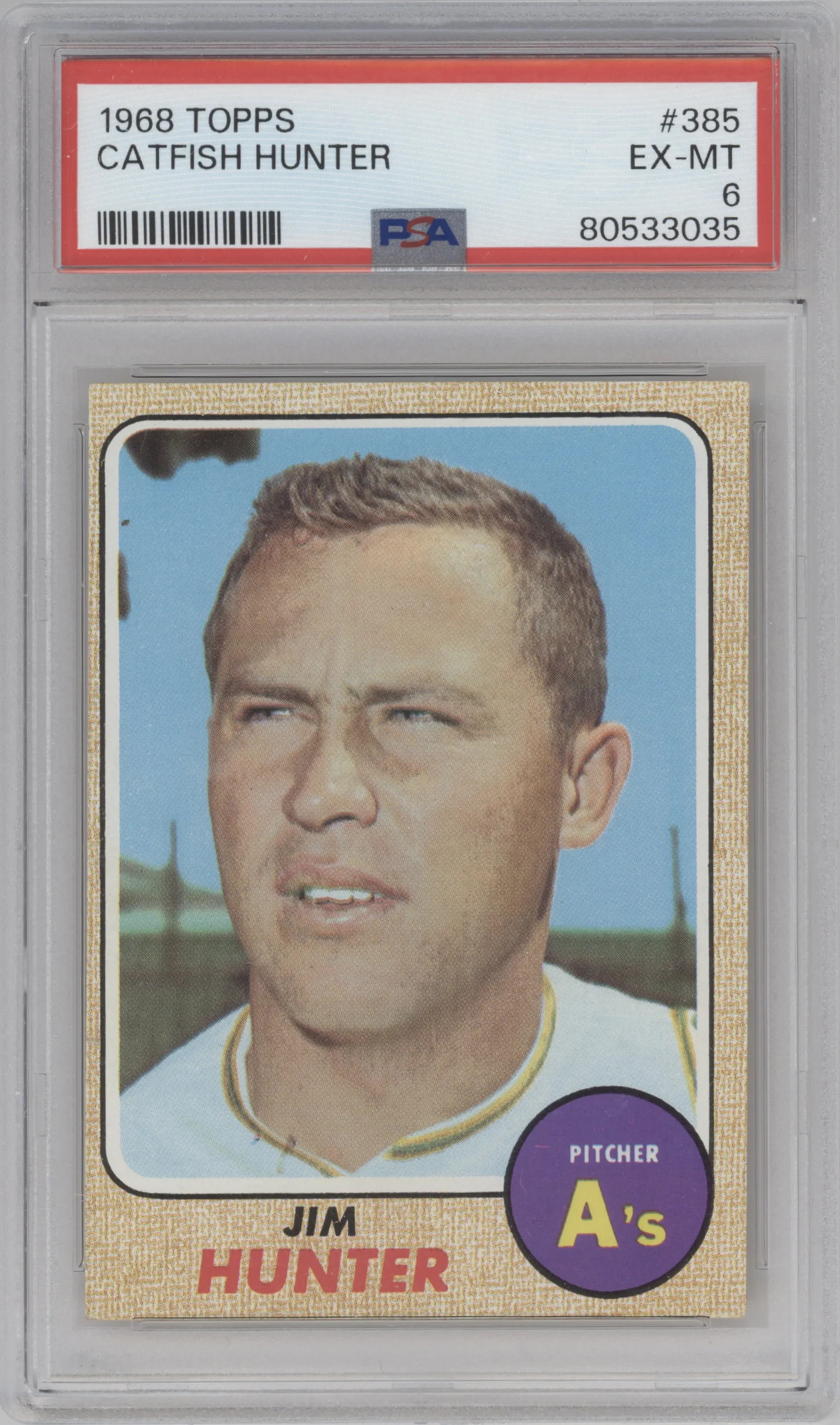 1968 Topps Jim Hunter #385 PSA 6