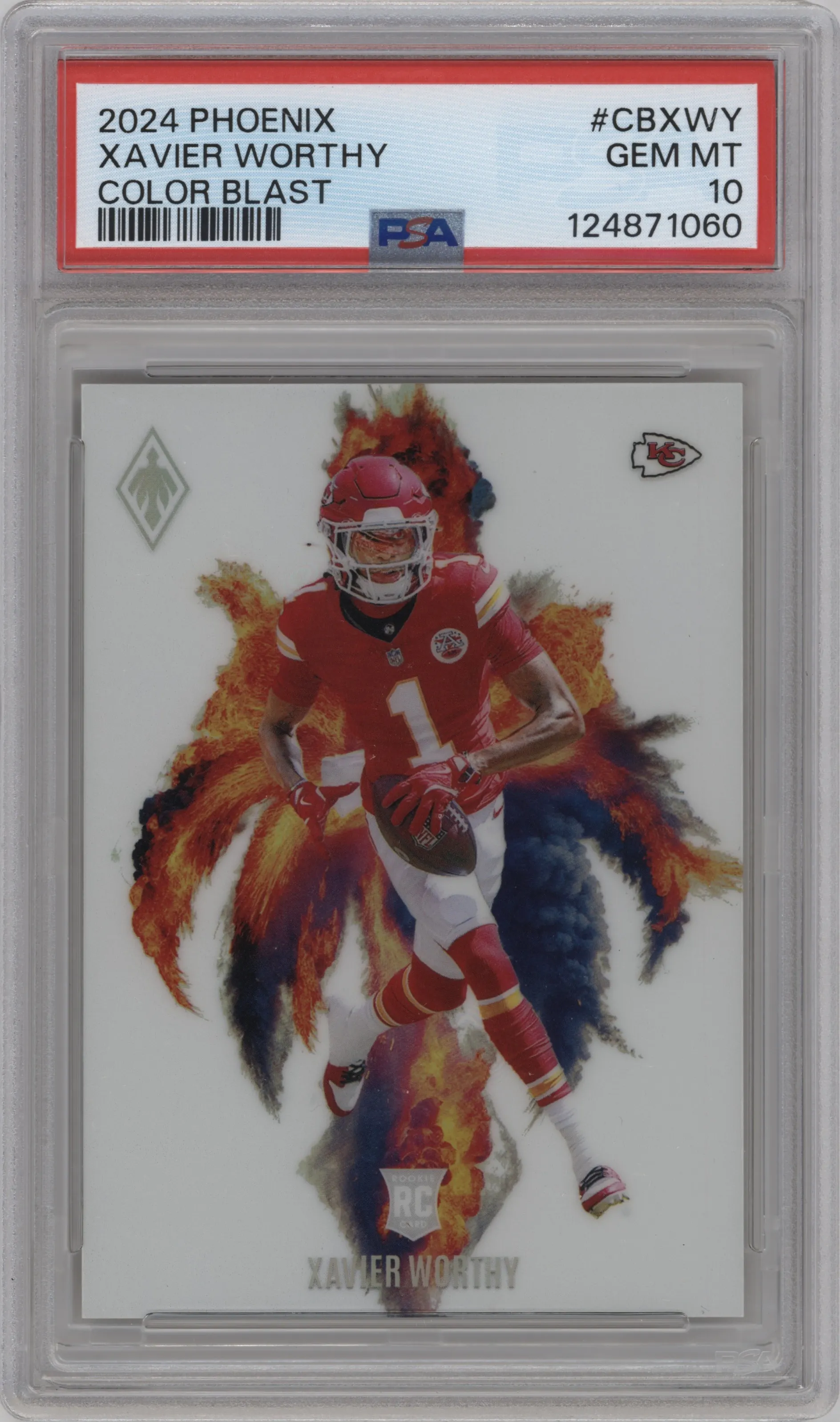 2024 Panini Phoenix Color Blast Xavier Worthy #CB-XWY PSA 10