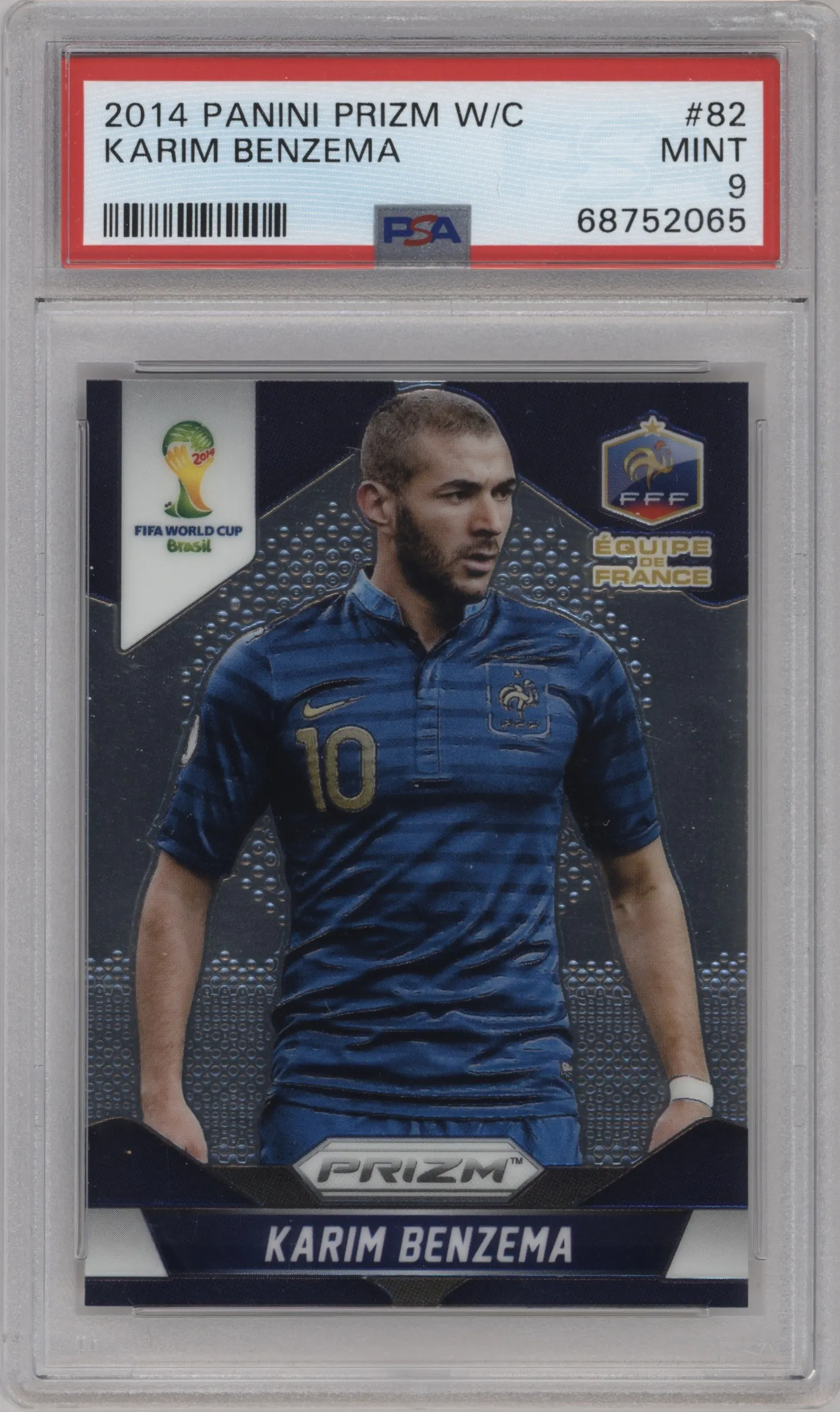 2014 Panini Prizm World Cup France Karim Benzema PSA 9