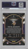 Justin Jefferson from the 2020 Panini Select set graded by PSA and given an overall grade of 10.