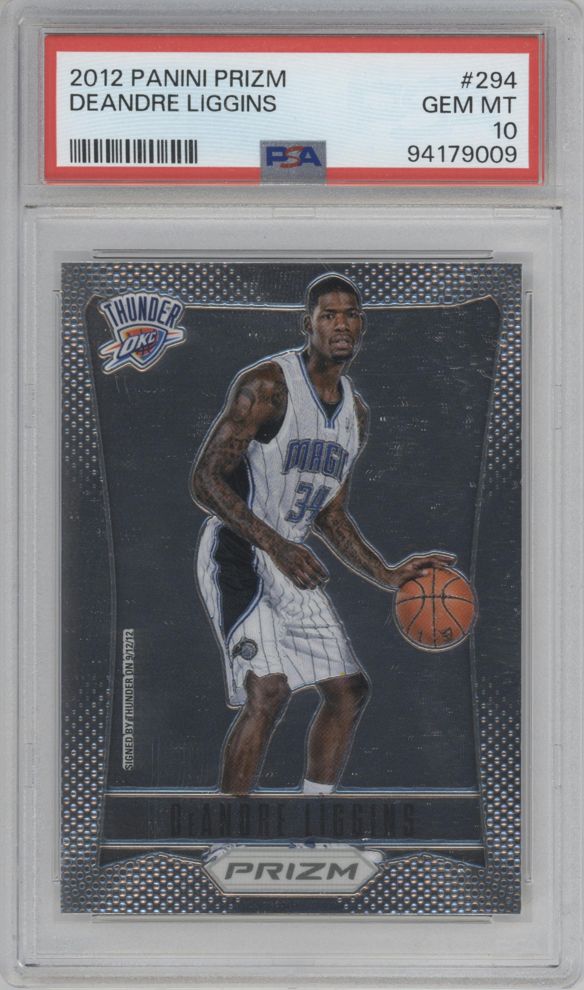 DeAndre Liggins from the 2012-13 Panini Prizm set graded by PSA and given an overall grade of 10.