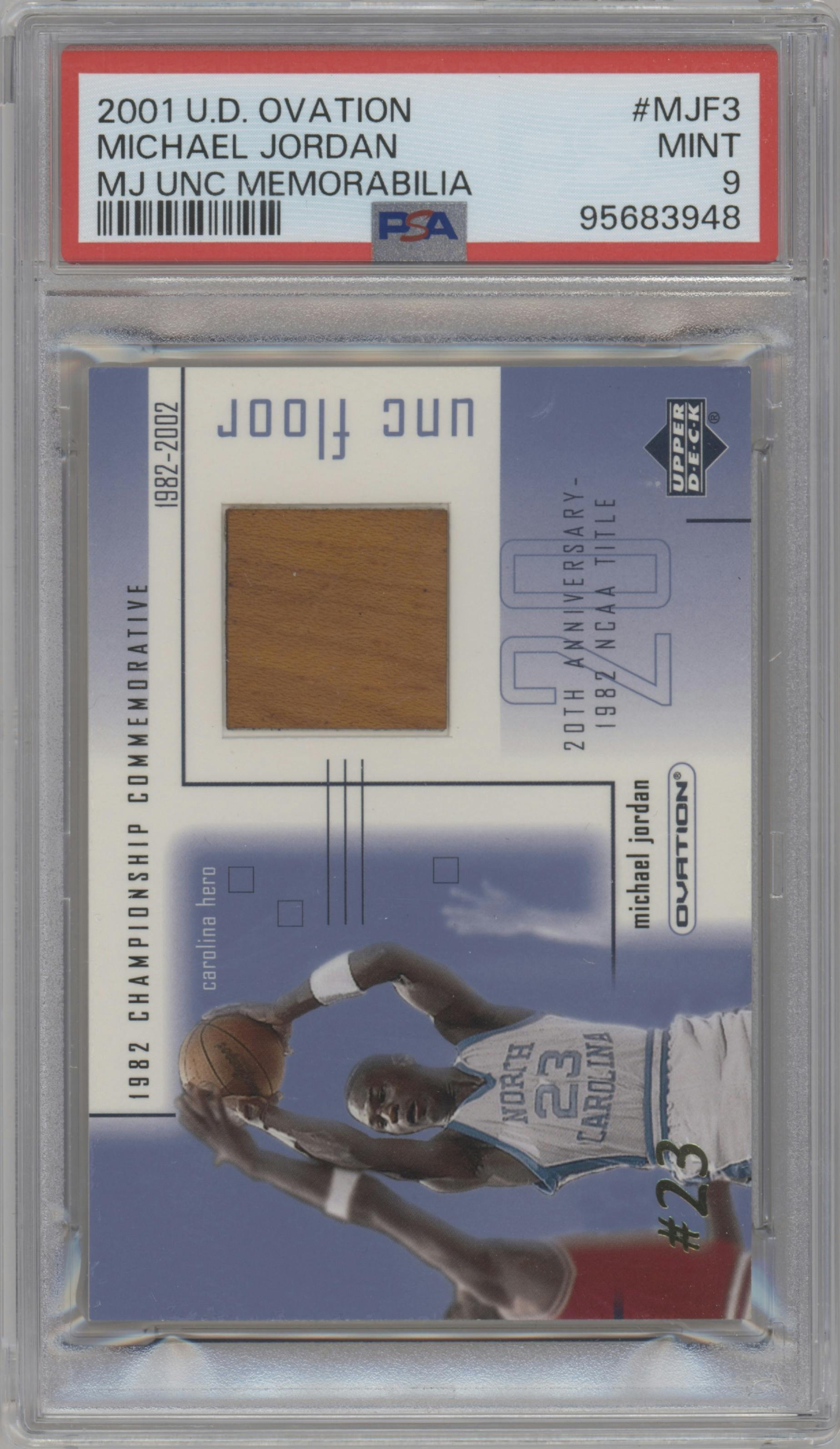 Michael Jordan from the 2001-02 Upper Deck Ovation set graded by PSA and given an overall grade of 9.