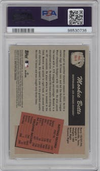 Mookie Betts from the 2024 Bowman set graded by PSA and given an overall grade of 10.