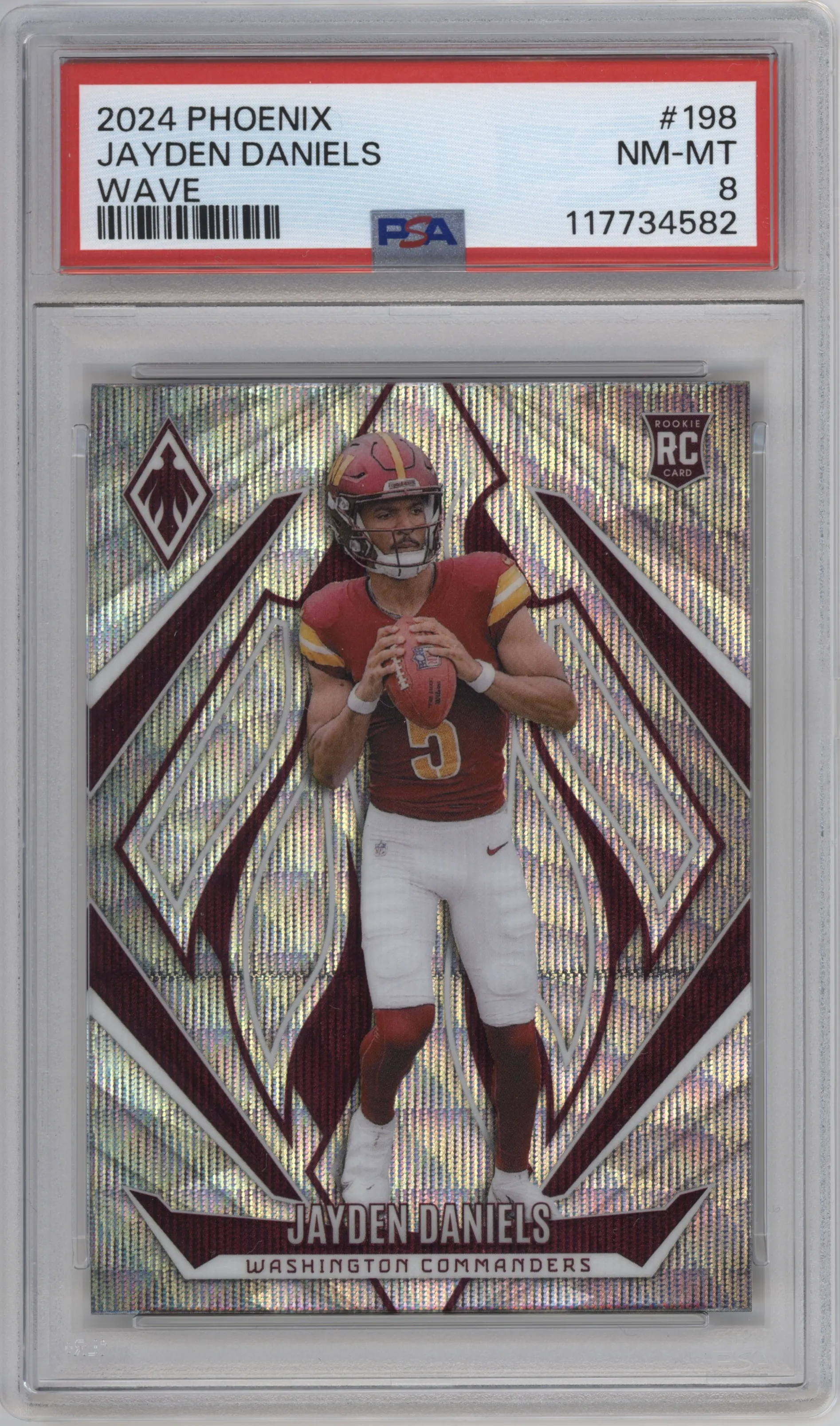 2024 Panini Phoenix Jayden Daniels Wave #198 PSA 8