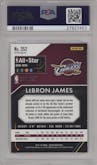 LeBron James from the 2015-16 Panini Prizm  set featuring a Ruby Wave parallel graded by PSA and given an overall grade of 10.