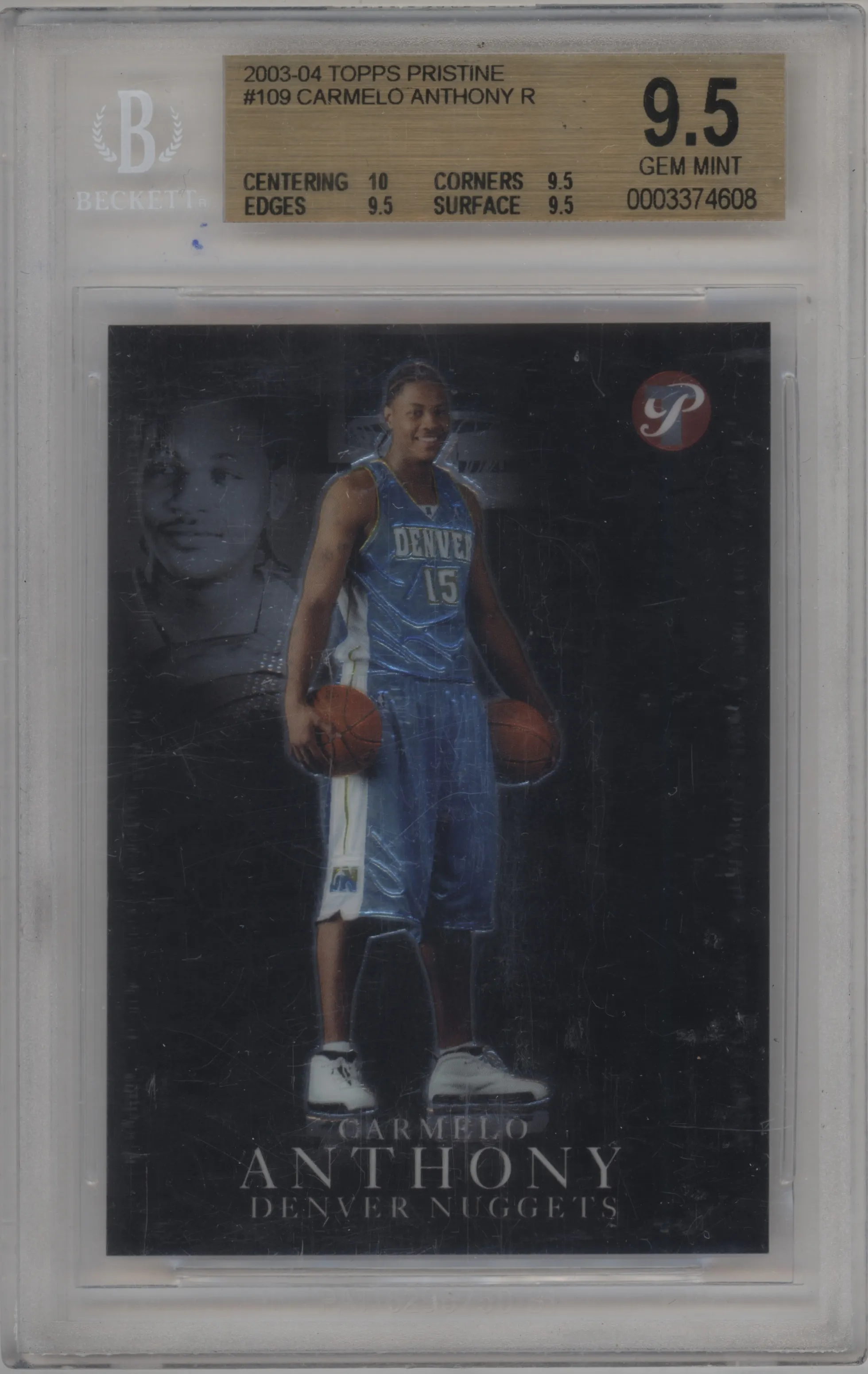 2003 Topps Pristine Carmelo Anthony #109 BGS 9.5