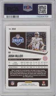 Josh Allen from the 2018 Panini Score set graded by PSA and given an overall grade of 10.
