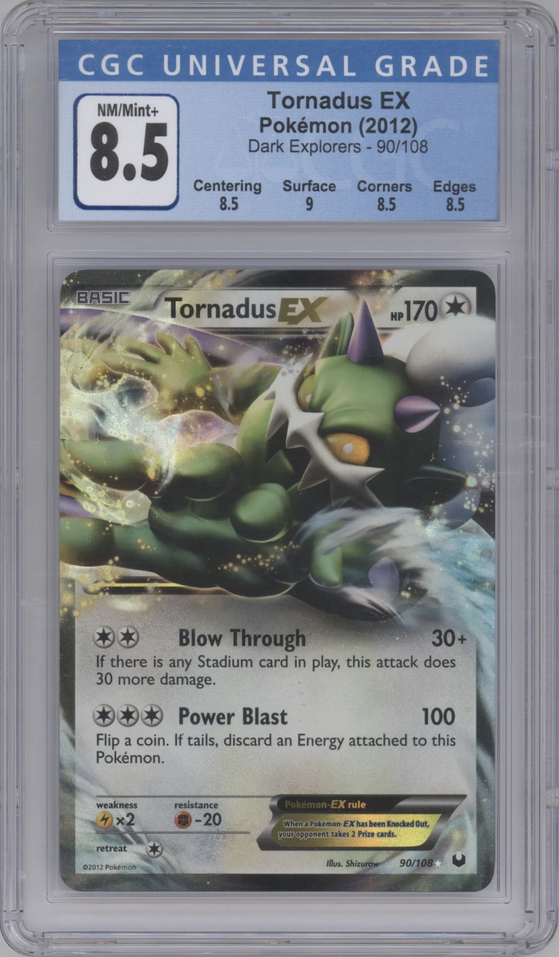 2012 Pokemon B&W Dark Explorers Tornadus EX #90 CGC 8.5