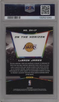 LeBron James from the 2020 Panini On the Horizon Multi-Sport Panini Rewards set graded by PSA and given an overall grade of 9.