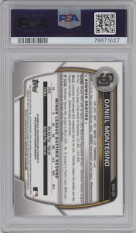 Daniel Montesino from the 2023 Bowman Sapphire Edition set graded by PSA and given an overall grade of 10.