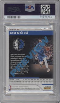 Luka Doncic from the 2018-19 Panini Chronicles set graded by PSA and given an overall grade of 9.