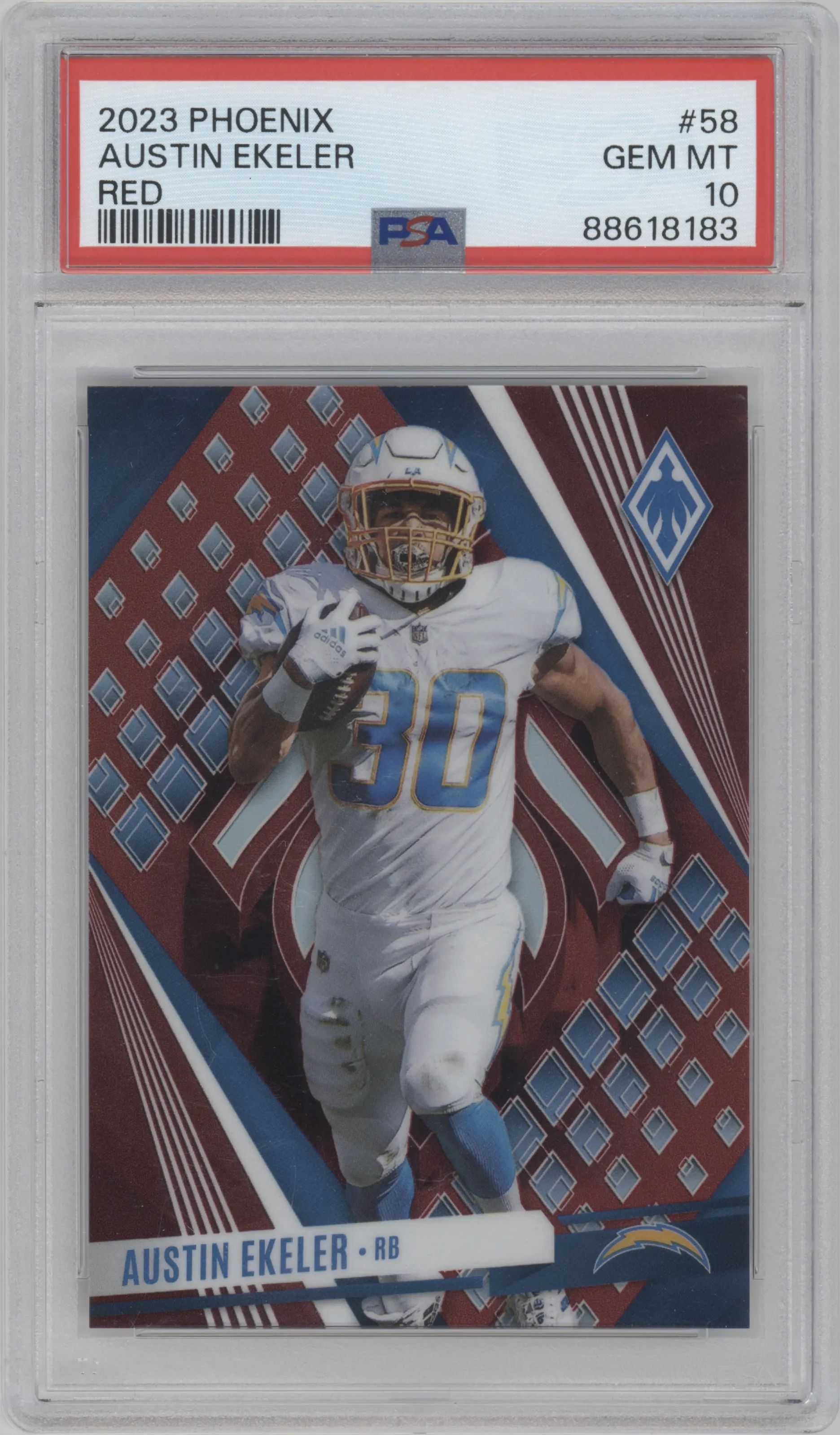 2023 Panini Phoenix Austin Ekeler Red PSA 10