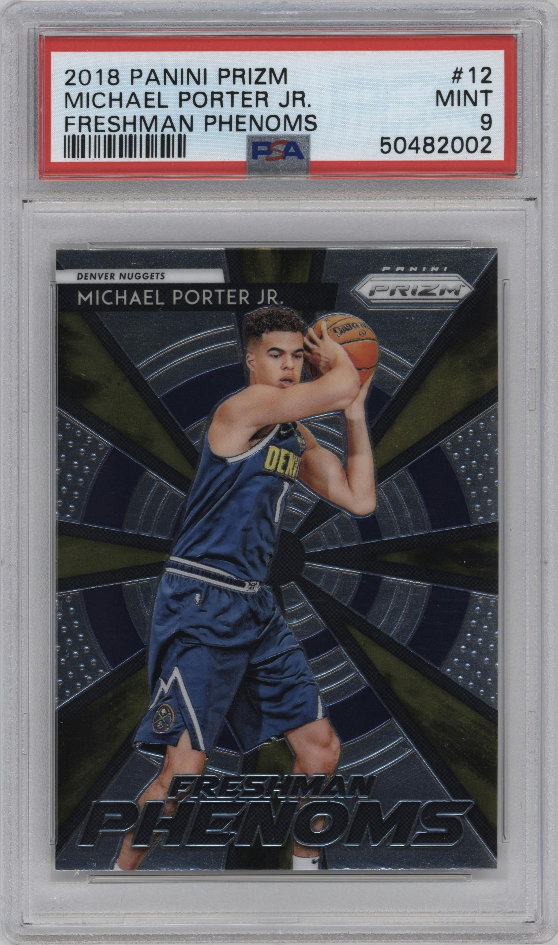 Michael Porter Jr. from the 2018-19 Panini Prizm set graded by PSA and given an overall grade of 9.