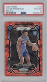 Ausar Thompson from the 2023-24 Panini Prizm set featuring a Red Ice parallel graded by PSA and given an overall grade of 10.