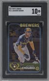 Jackson Chourio from the 2024 Topps Chrome set graded by SGC and given an overall grade of 10.