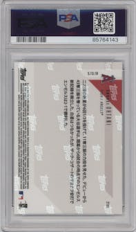 Shohei Ohtani from the 2018 Topps Now set graded by PSA and given an overall grade of 10.