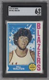 Bill Walton from the 1974-75 Topps set graded by SGC and given an overall grade of 6.