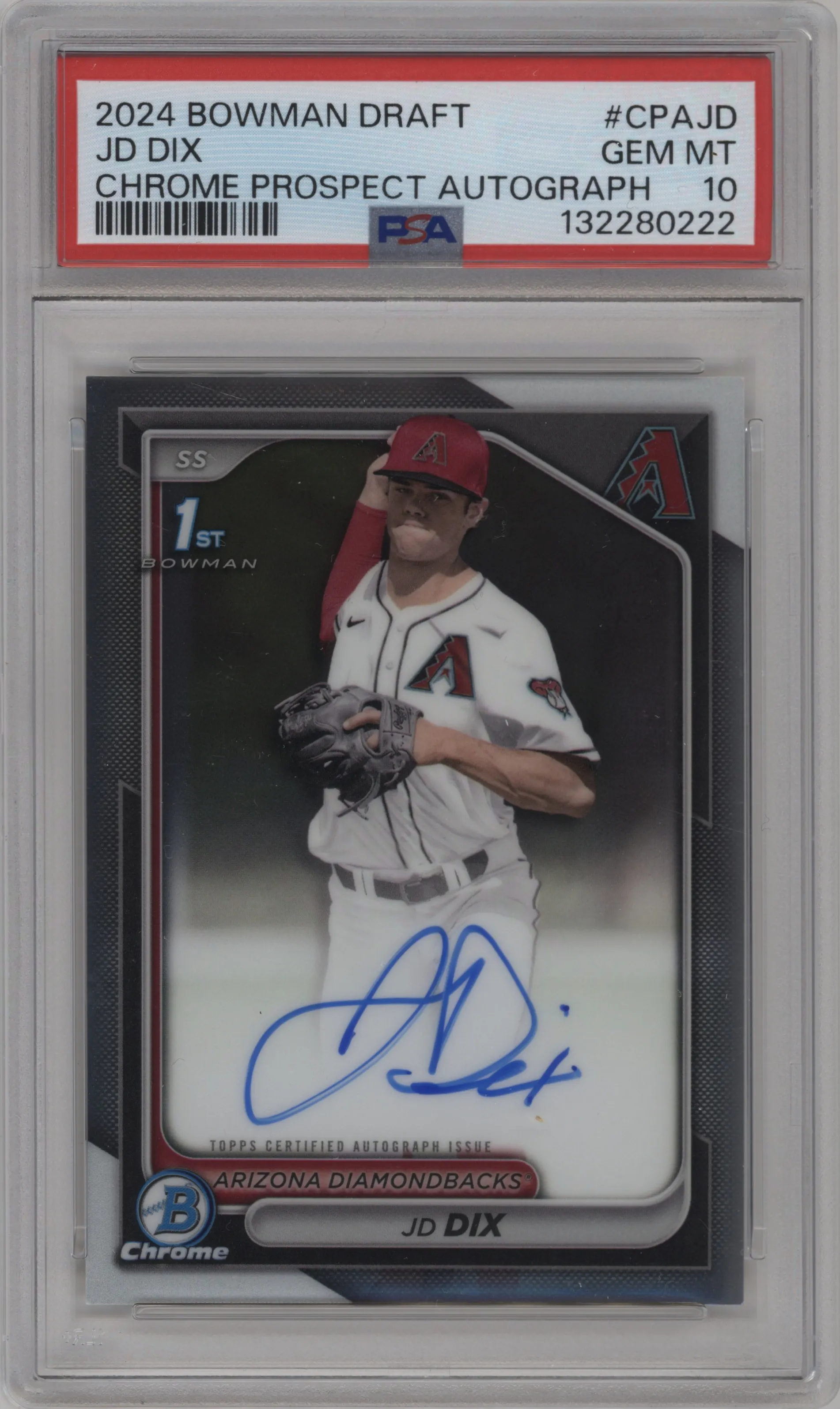2024 Bowman Draft Chr.Pros.Auto JD Dix #CPA-JD PSA 10