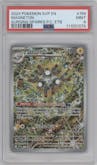 Magneton from the 2024 Pokemon SV set featuring a Surging Sparks Pokemon Center Elite Trainer boxes parallel graded by PSA and given an overall grade of 9.