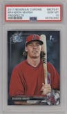 Brandon Marsh from the 2017 Bowman Chrome set graded by PSA and given an overall grade of 10.