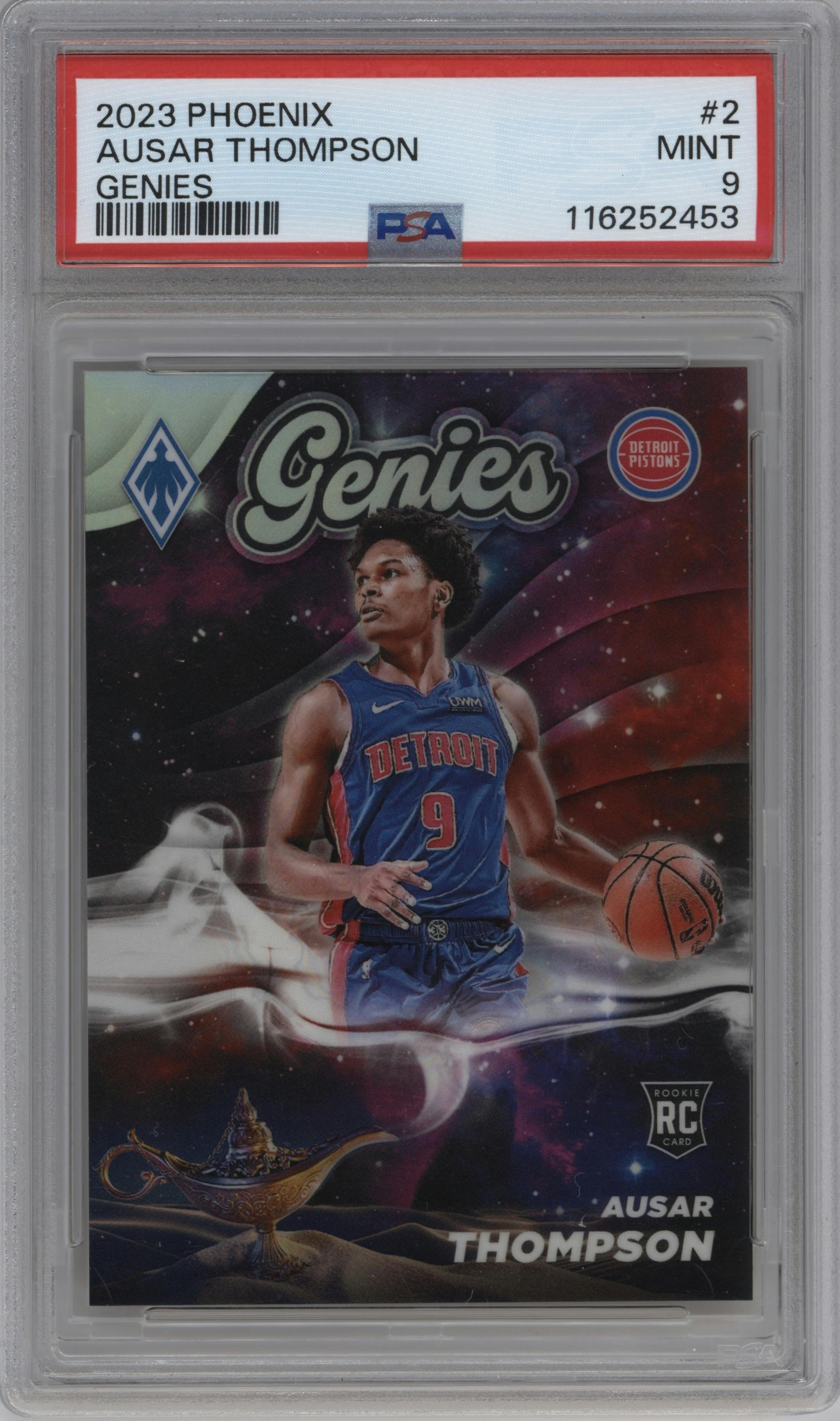 Ausar Thompson from the 2023-24 Panini Phoenix set graded by PSA and given an overall grade of 9.