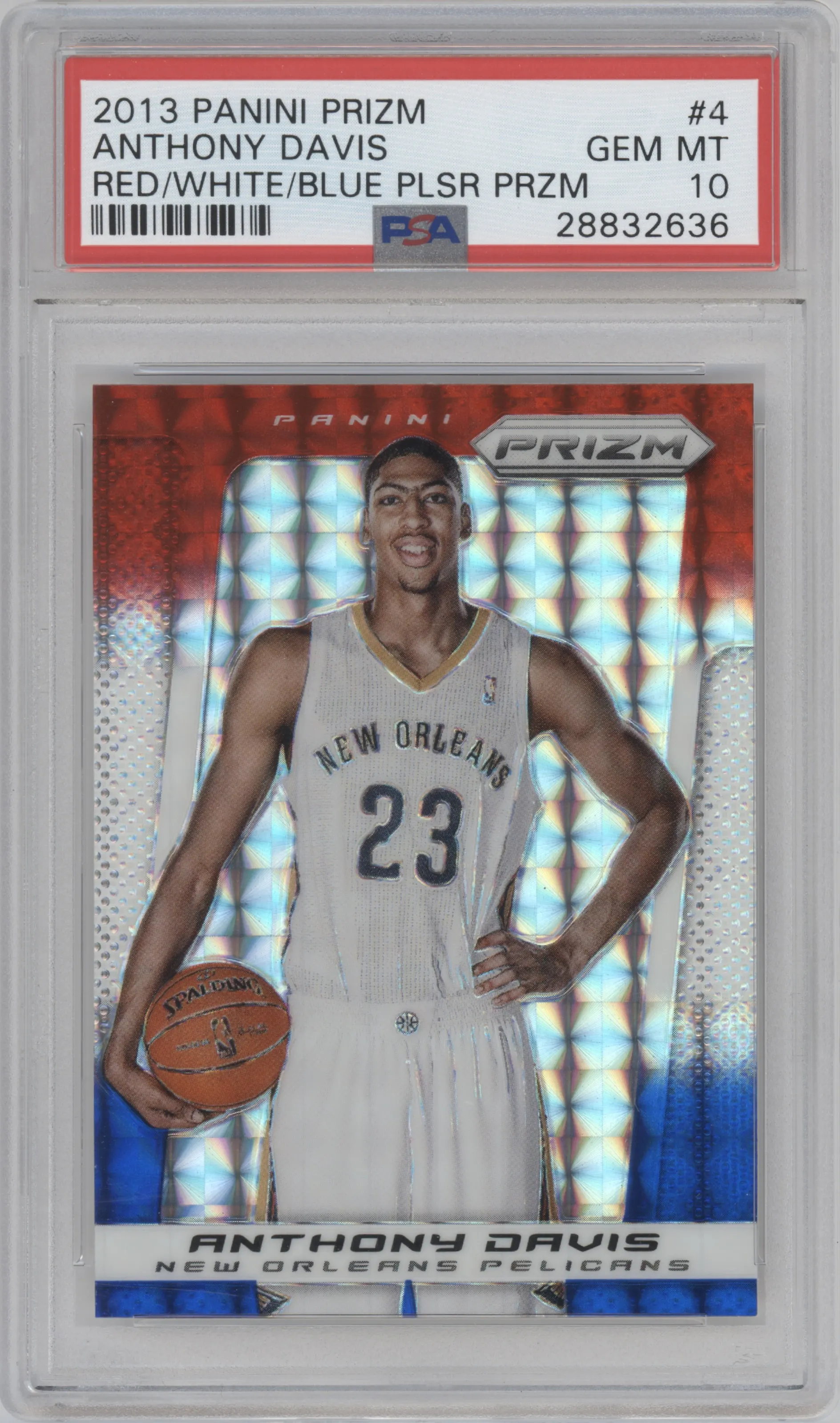 2013 Panini Prizm Monster Box Excl. Anthony Davis Red White and Blue Prizm PSA 10