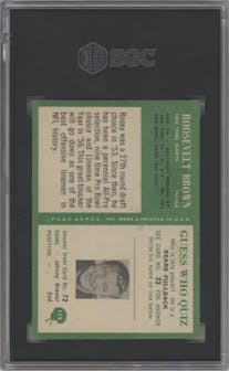 Roosevelt Brown from the 1966 Philadelphia set graded by SGC and given an overall grade of 7.