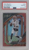 Joe Burrow from the 2022 Panini Select set featuring a Red Prizm parallel graded by PSA and given an overall grade of 10.