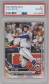 Juan Soto from the 2025 Topps Now set graded by PSA and given an overall grade of 10.