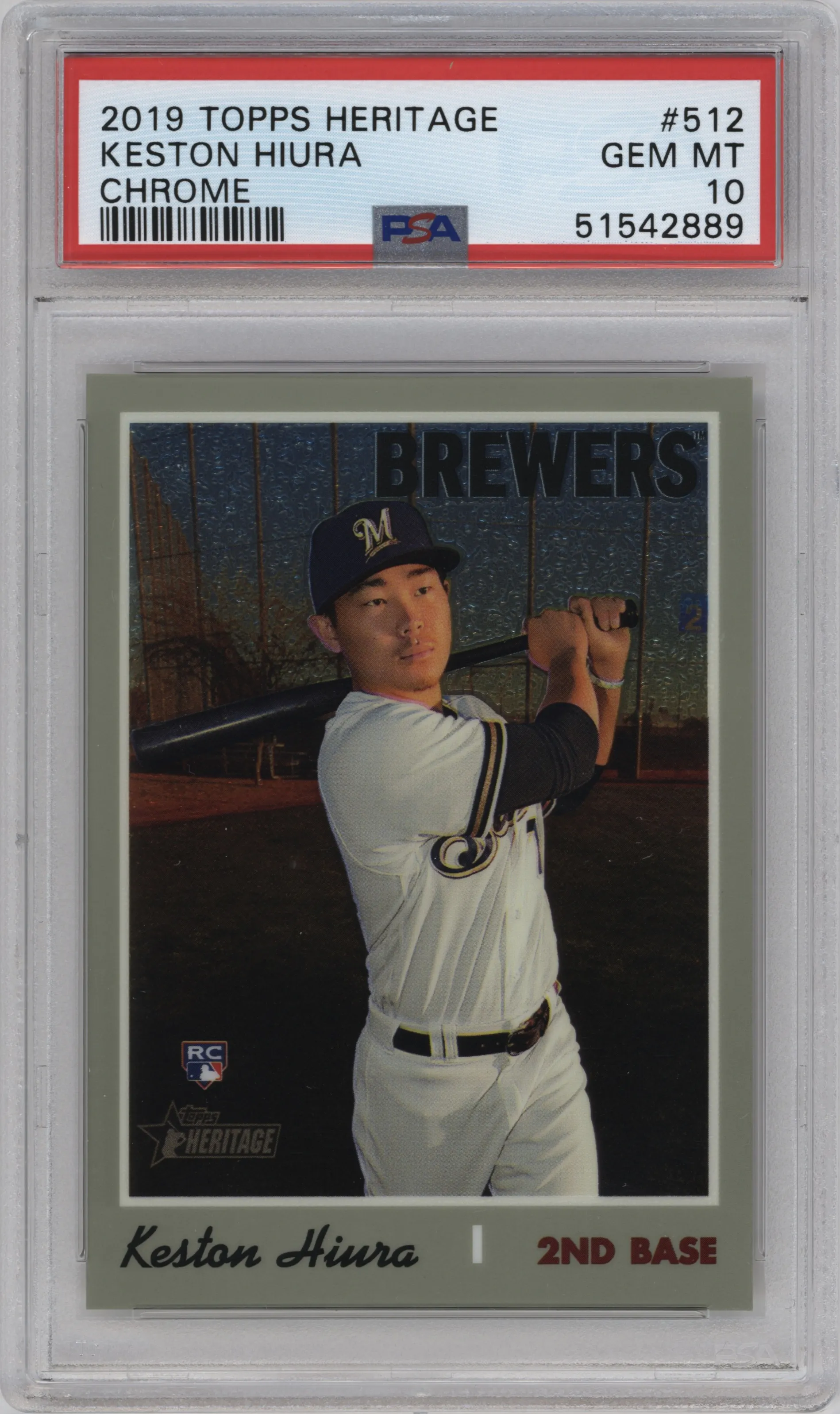 2019 Topps Heritage HN Chrome Keston Hiura #THC-512 PSA 10