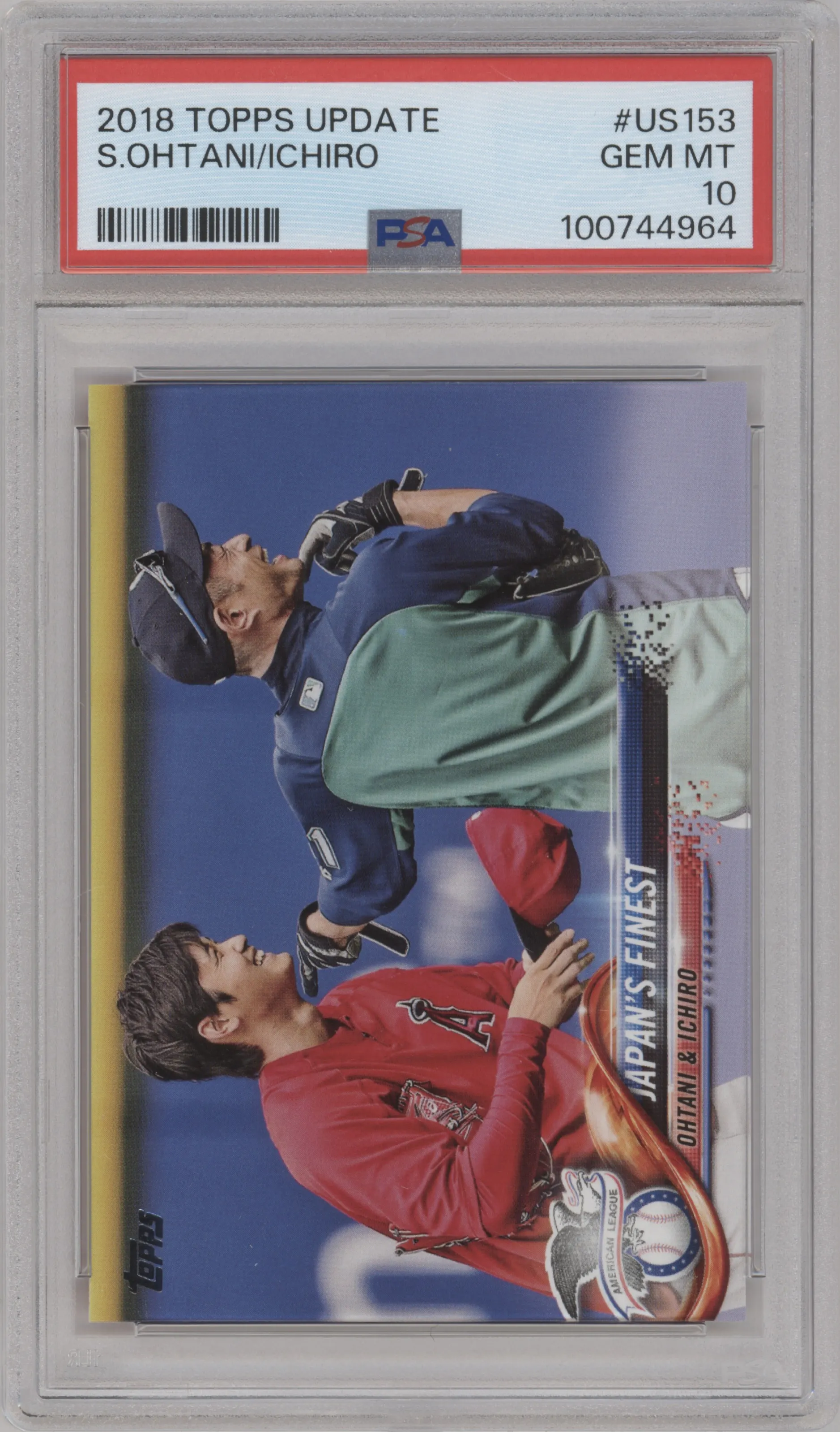 2018 Topps Update Shohei Ohtani/Ichiro Suzuki PSA 10
