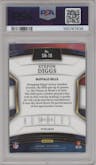 Stefon Diggs from the 2022 Panini Select set featuring a Gold Prizm parallel graded by PSA and given an overall grade of 9.