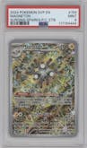 Magneton from the 2024 Pokemon SV set featuring a Surging Sparks Pokemon Center Elite Trainer boxes parallel graded by PSA and given an overall grade of 9.
