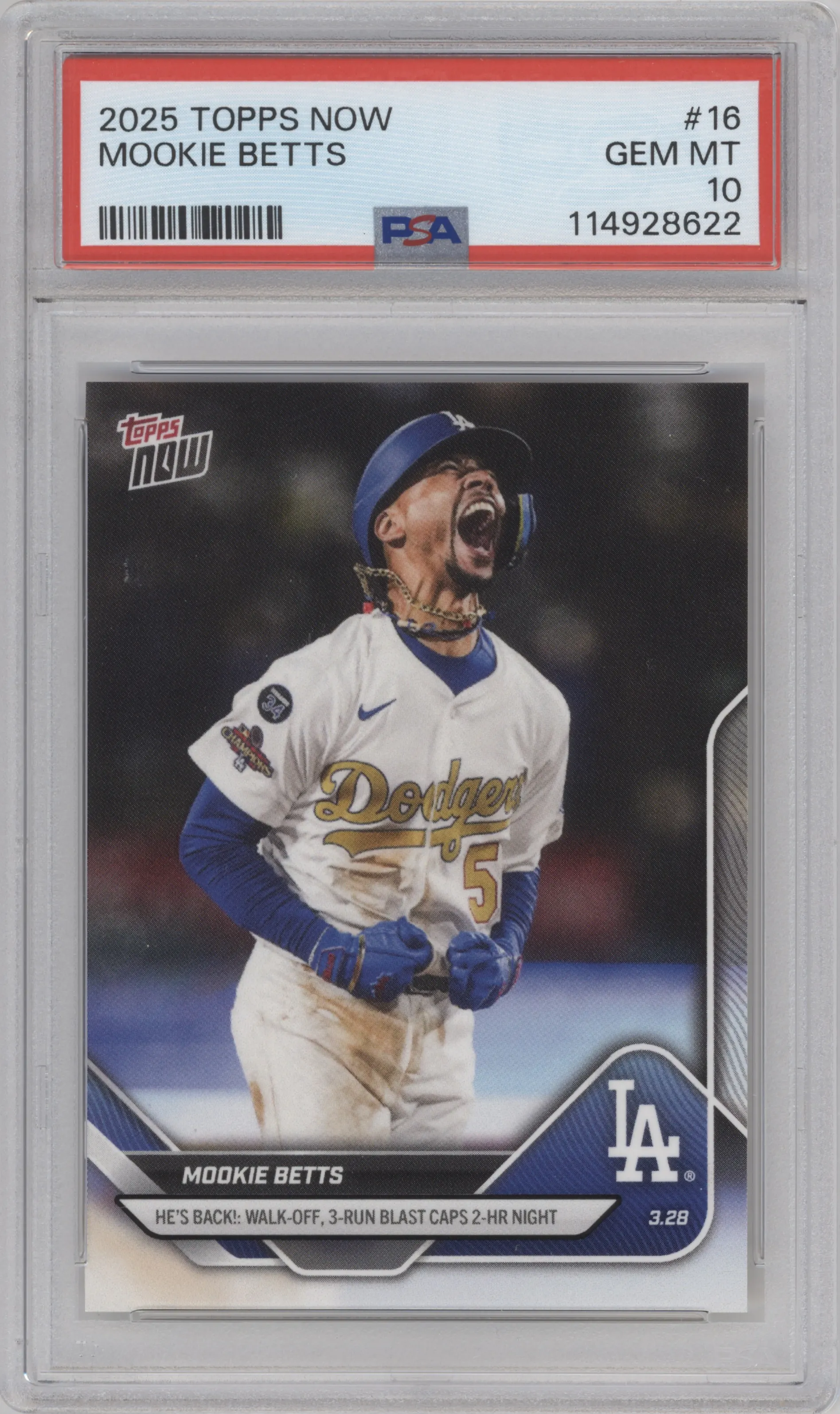 2025 Topps Now Mookie Betts PSA 10