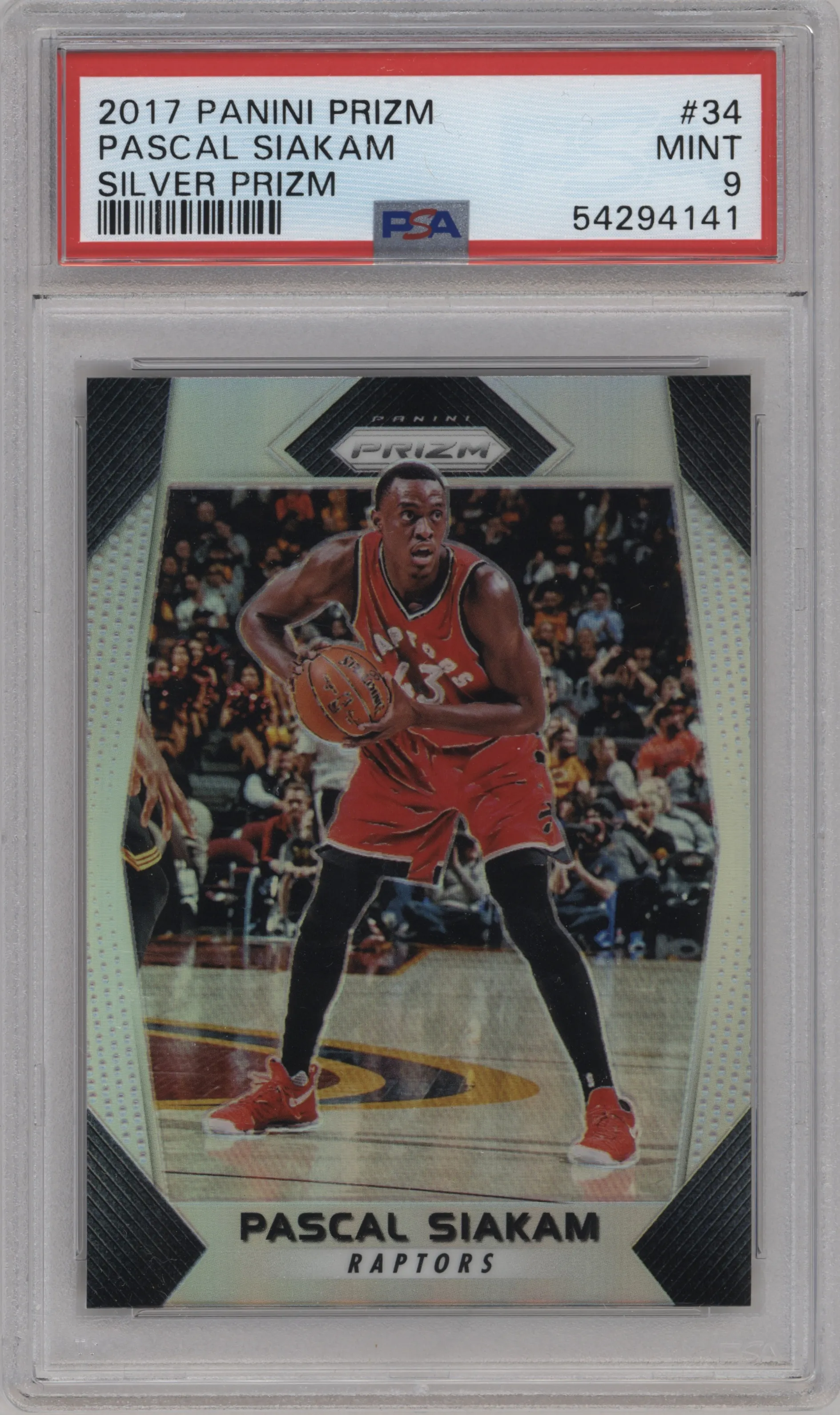 2017 Panini Prizm Pascal Siakam Silver Prizm #34 PSA 9