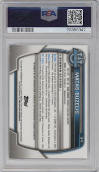 Matas Buzelis from the 2022-23 Bowman University Chrome set graded by PSA and given an overall grade of 9.