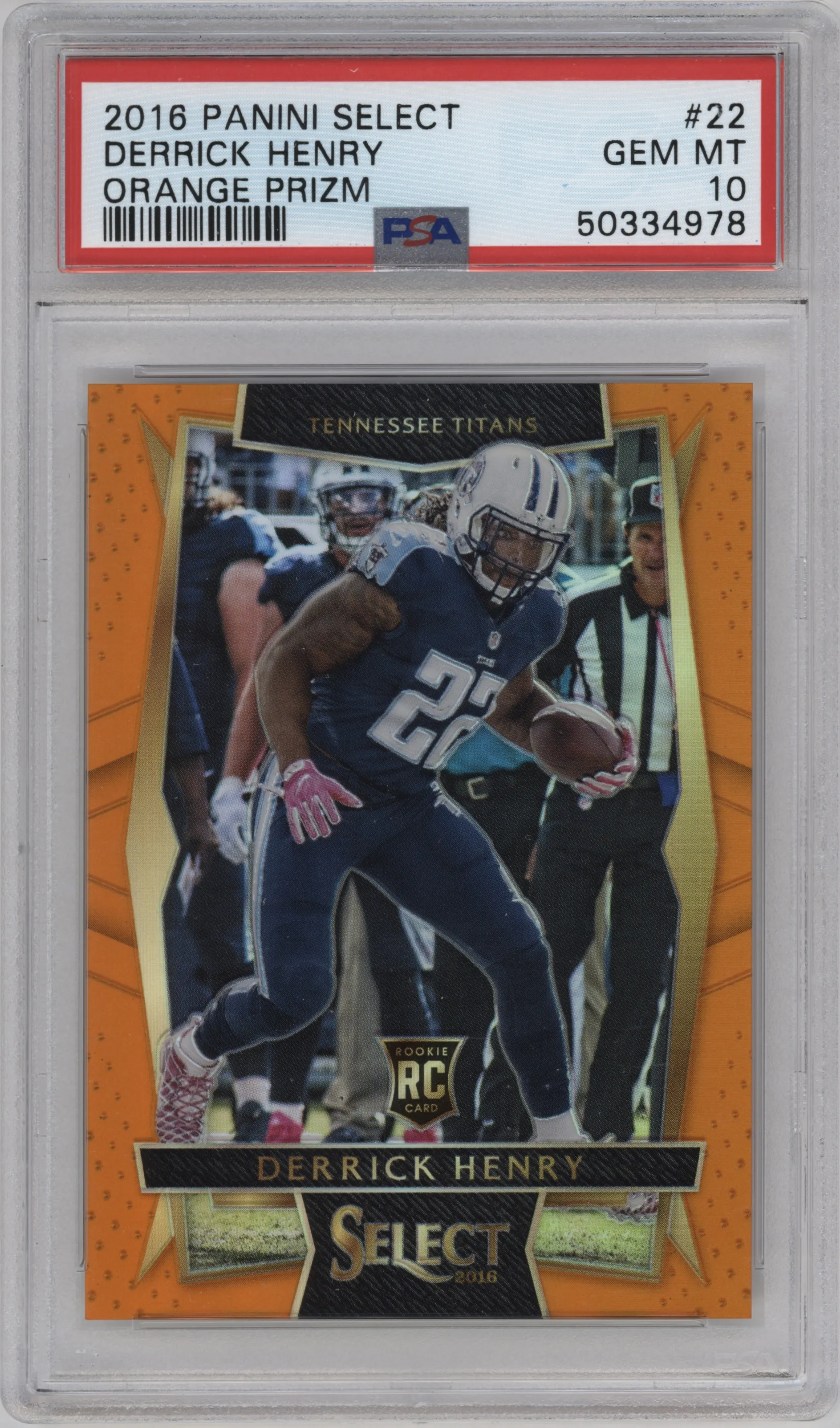 2016 Panini Select Derrick Henry Orange Prizm #22 PSA 10