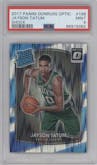 Jayson Tatum from the 2017-18 Panini Donruss Optic set featuring a Shock parallel graded by PSA and given an overall grade of 9.