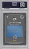 Jayson Tatum from the 2017-18 Panini Donruss Optic set featuring a Shock parallel graded by PSA and given an overall grade of 9.
