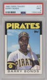 Barry Bonds from the 1986 Topps Traded set graded by PSA and given an overall grade of 9.