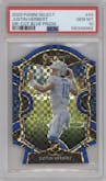 Justin Herbert from the 2020 Panini Select set featuring a Die-Cut Blue  parallel graded by PSA and given an overall grade of 10.