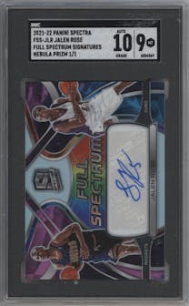 Jalen Rose from the 2021-22 Panini Spectra set featuring a Nebula parallel graded by SGC and given an overall grade of 9.