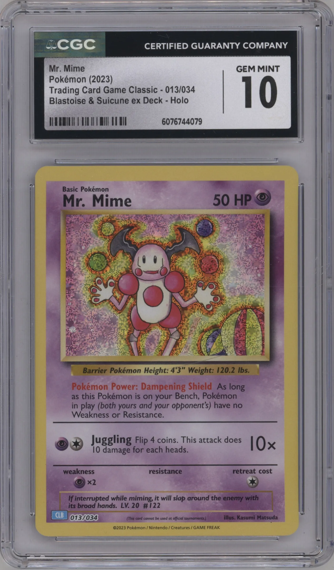 2023 Pokemon CLB Mr. Mime CGC 10
