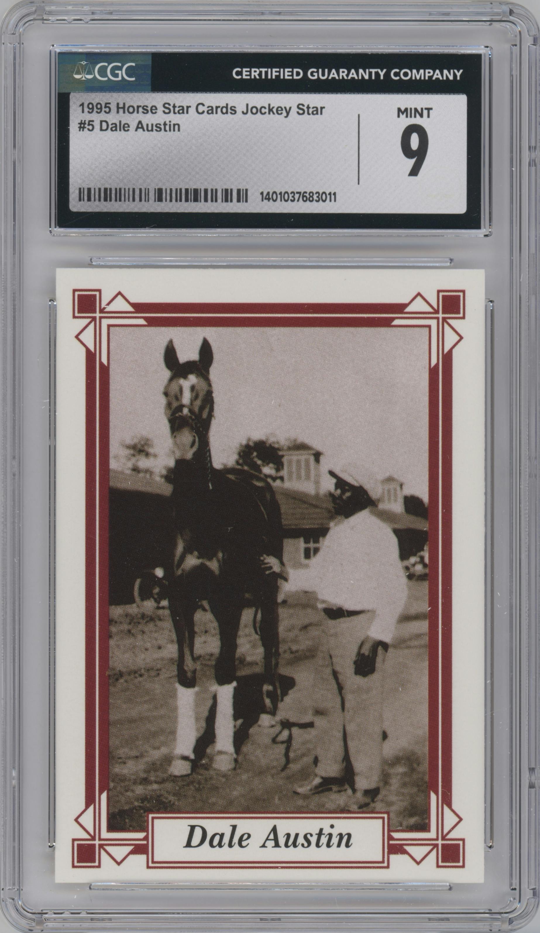 Dale Austin from the 1995 Jockey Star set graded by CSG and given an overall grade of 9.