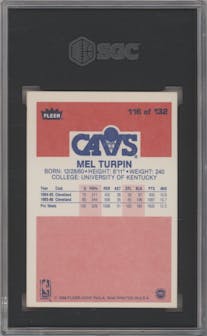 Melvin Turpin from the 1986-87 Fleer set graded by SGC and given an overall grade of 6.