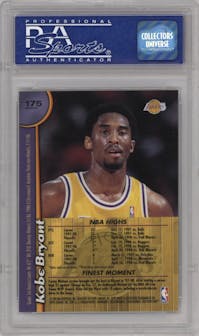 Kobe Bryant from the 1998-99 Topps Finest set featuring a Refractor parallel graded by PSA and given an overall grade of 10.