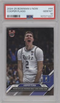 Cooper Flagg from the 2024-25 Bowman U Now set graded by PSA and given an overall grade of 10.
