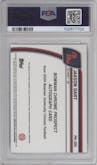Jaxson Dart from the 2024 Bowman University Chrome set graded by PSA and given an overall grade of 9.