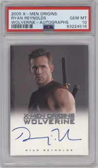 Ryan Reynolds from the 2009 Rittenhouse X-Men Origins: Wolverine set graded by PSA and given an overall grade of 10.
