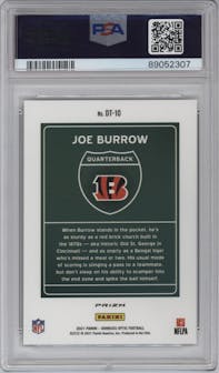 Joe Burrow from the 2021 Panini Donruss Optic set graded by PSA and given an overall grade of 10.
